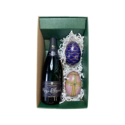 Geschenkbox Champagner Marquis de Pommereuil - Grün - 1 Brut - Fabergé-Eier (Zufallsmuster) LE PETIT DUC von Wine And More