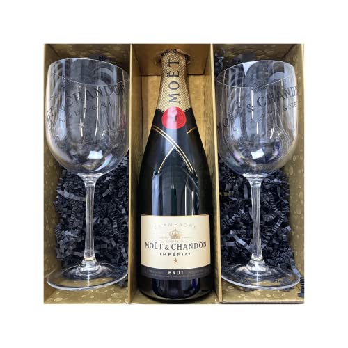Geschenkbox Champagner Moët & Chandon - Gold -1 Brut - 2 Verres Moët&Chandon Acrylique von Wine And More