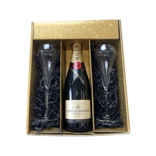 Geschenkbox Champagner Moët & Chandon - Gold -1 Brut - Champagnergläser CHEF & SOMMELIER von Wine And More