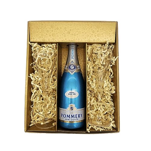 Geschenkbox Champagner Pommery - Gold -1 Blue sky - 2 Champagnergläser CHEF & SOMMELIER Geschenkbox Champagner Pommery - Gold -1 Blue sky - 2 Champagnergläser CHEF & SOMMELIER von Wine And More