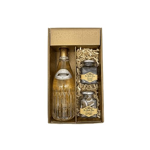 Geschenkbox Champagner Vranken - Gold - 1 Brut - 1 Glas Calissons & 1 Glas überzogene Mandeln LE PETIT DUC von Wine And More