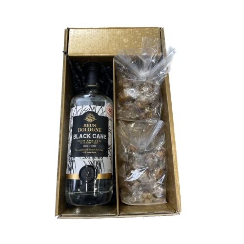 Geschenkbox - Rum - Gold - BOLOGNE - Black Cane - Schwarzer Nougat Weich MAISON JONQUIER von Wine And More
