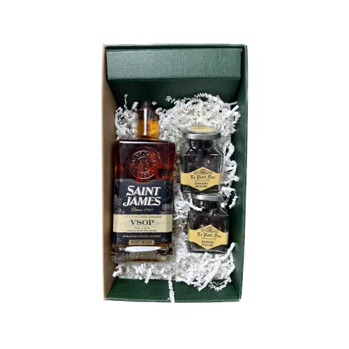Geschenkbox - Rum - Grün - St James VSOP - Amandes de provence enrobées du Petit Duc von Wine And More