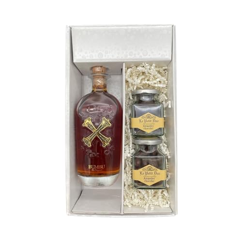 Geschenkbox Weiß - Rum - BUMBU - Amandes de provence enrobées du Petit Duc von Wine And More