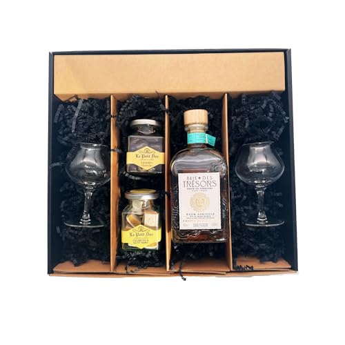 Geschenkbox - Rum - Baie des trésors Fruits des pluies - 2 Rumgläser CHEF & SOMMELIER - Amandes enrobées et calissons LE PETIT DUC Geschenkbox - Rum - Baie des trésors Fruits des pluies - 2 Rumgläser CHEF & SOMMELIER - Amandes enrobées et calissons LE PETIT DUC von Wine And More