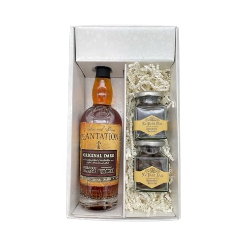 Geschenkbox Weiß - Rum - Plantation Original Dark - Amandes de provence enrobées du Petit Duc Geschenkbox Weiß - Rum - Plantation Original Dark - Amandes de provence enrobées du Petit Duc von Wine And More