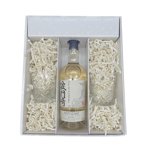 Geschenkbox Weiß - Whisky - HATOZAKI blended - 2 Verres à whisky ARCOROC von Wine And More