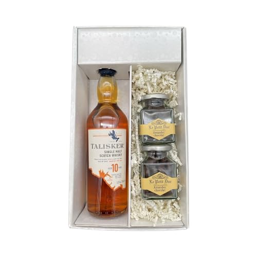 Geschenkbox Weiß - Whisky - TALISKER 10 ans - Amandes de provence enrobées du Petit Duc von Wine And More