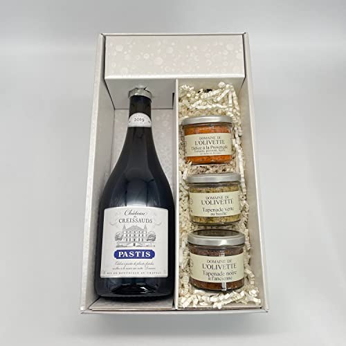 Geschenkpackung Maison Ferroni Pastis Millésimé 2019 + 3 tapenades(3x100g) von Wine And More