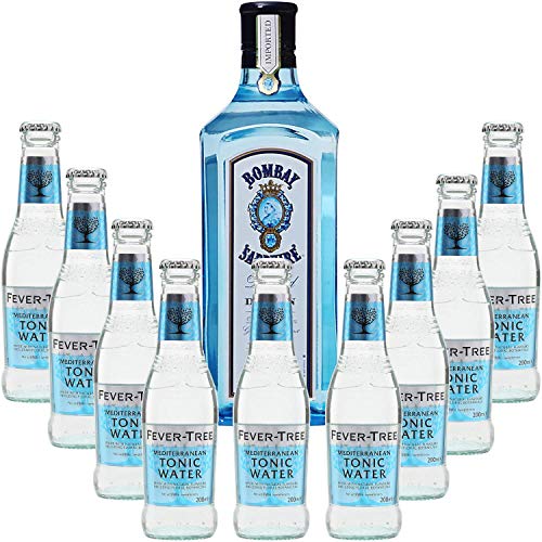 Gintonic - Bombay Sapphire Gin 40 ° + 9Fever Baum Mittelmeer Water - (70cl 20cl * + 9) von Wine And More