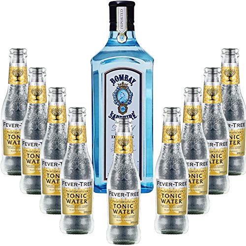 Gintonic - Gin Bombay Sapphire 40 ° + 9Fever Indian Tree Premium Water - (70cl + 9 * 20cl) von Wine And More