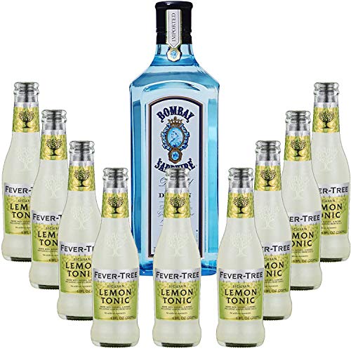 Gintonic - Gin Bombay Sapphire 40 ° + 9Fever Sicilian Lemon Tree Water - (70cl + 9 * 20cl) von Wine And More