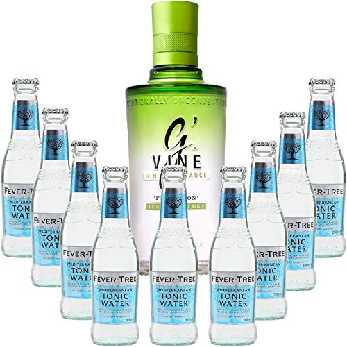 Gintonic Pack - G'Vine +9 Fever Tree Mediterranean Water - (70cl 20cl * + 9) von Wine And More