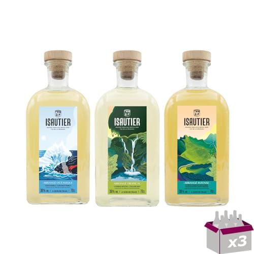 ISAUTIER - Arrangé citron & gingembre – Arrangé Coco & Vanilla – Arrangé Combava & Menthe 30% - 3x70cl von Wine And More