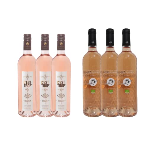 LOT Wein Rosés : 3 Jardinette rosé fruités & 3 C'Trop IGP Méditerranée / (6x75cl) von Wine And More