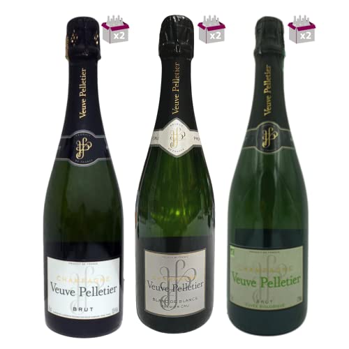 Lot Découverte Champagnes Veuve Pelletier : 2 Brut, 2 BIO, 2 Blanc de Blancs - 6x75cL von Wine And More
