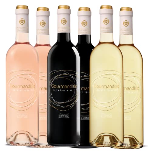 Lot Découverte Vins Gourmandise St Tropez Blanc, Rosé, Rouge – IGP Méditerranée – 6x75cL von Wine And More