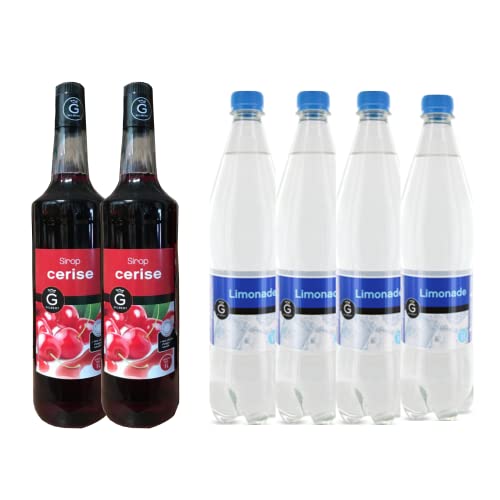 Lot Sirup Rioba & limonade:Sirup Rioba Kirsche (2x1L) - Rioba-limonade (4x1L) von Wine And More