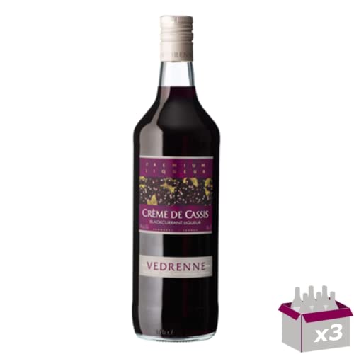 Lot de 3 Vedrenne - Crème de cassis de Bourgogne 15° - 1L von Wine And More