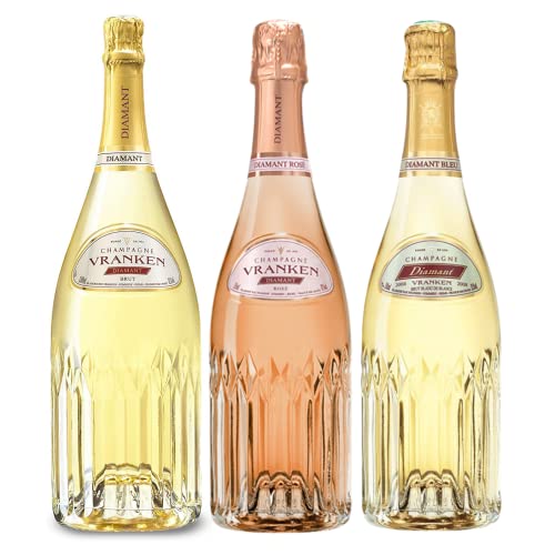 Lot découverte Cuvée Diamant Champagnes Vranken - 3x75cL - Brut, Rosé, Blanc de Blancs - Etuis von Wine And More