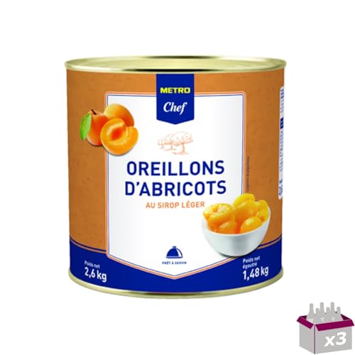 METRO Chef Oreillons d'abricots au sirop léger boîte x 3 von Wine And More