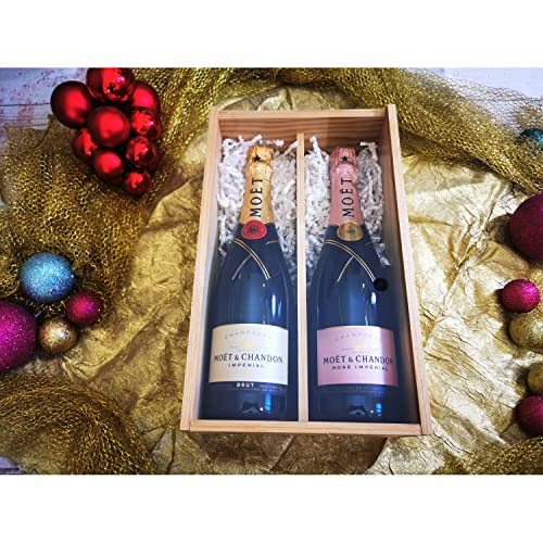 Moet et Chandon champagne gift box/Impérial Brut/Rosé/Transparent glass von Wine And More