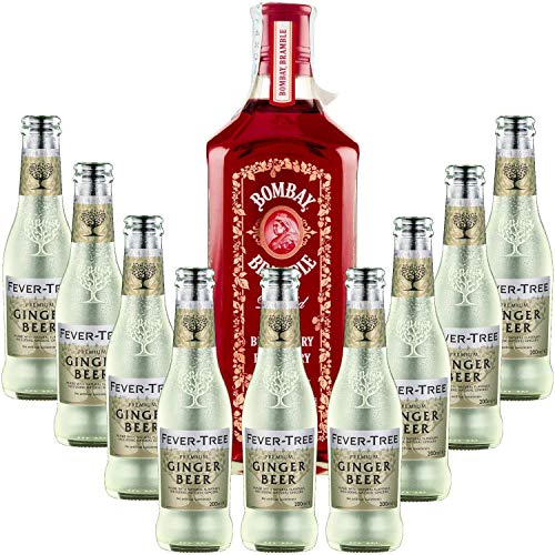 Pack Gintonic - Bombay Gin + 9 Raspberry Fever Tree Ginger Beer Water - (70cl 20cl * + 9) von Wine And More