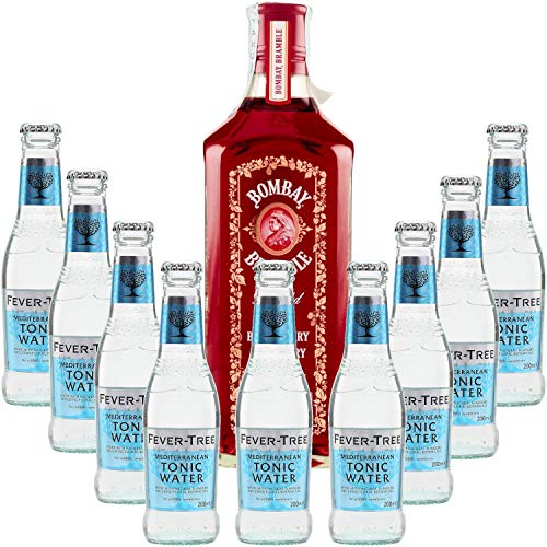 Pack Gintonic - Bombay Gin + 9 Raspberry Fever Tree Mediterranean Water - (70cl 20cl * + 9) von Wine And More