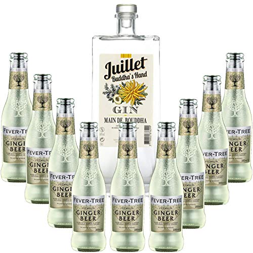 Pack Gintonic - Ferroni Gin Juillet"Main de Boudha" + 9 Fever Tree Ginger Beer Water - (50cl + 9 * 20cl) von Wine And More