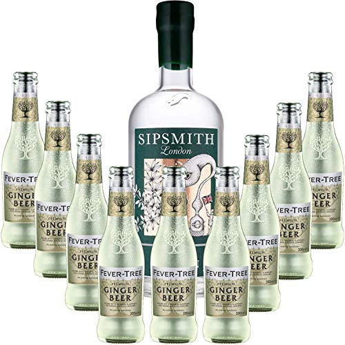 Pack Gintonic - Sipsmith Gin + 9 Fever Tree Ginger Beer Water - (70cl 20cl * + 9) von Wine And More