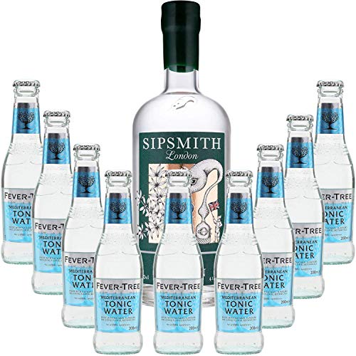 Pack Gintonic - Sipsmith Gin + 9 Fever Tree Mediterranean Water - (70cl 20cl * + 9) von Wine And More