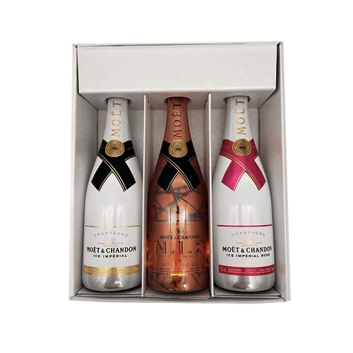 Weiße Geschenkbox - 1 NIR - 1 ice blanc & 1 ice rosé Moët & Chandon - 3 x 75cl von Wine And More