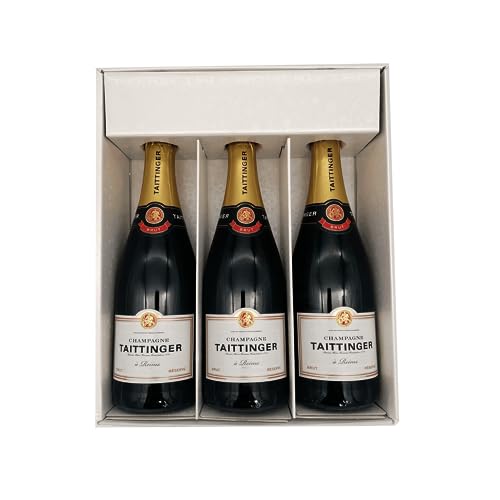 Weiße Geschenkbox - Champagner Taittinger - 1 Brut - 3x75cl von Wine And More