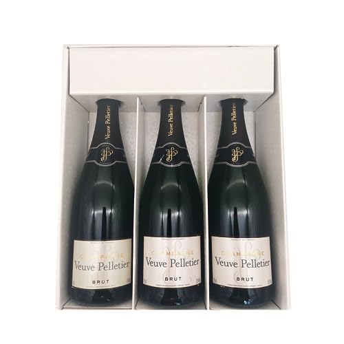 Weiße Geschenkbox - Champagner Veuve Pelletier -3 Brut - 3 x75cl von Wine And More