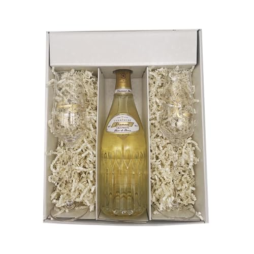 Weiße Geschenkbox - Champagner Vranken -1 Blanc de Blancs - 2 flutes Anton Studio Design von Wine And More