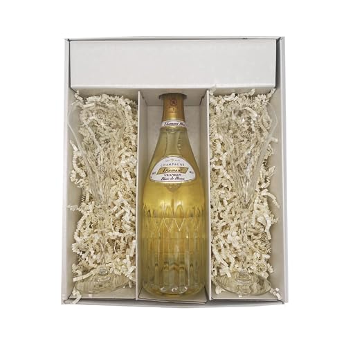 Weiße Geschenkbox - Champagner Vranken -1 Blanc de Blancs - 2 flutes CHEF & SOMMELIER von Wine And More