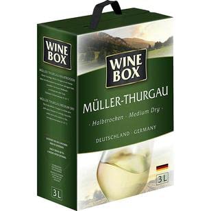 Wine Box Müller-Thurgau Weißwein halbtrocken, 4er Pack (4 x 3 l) von Wine