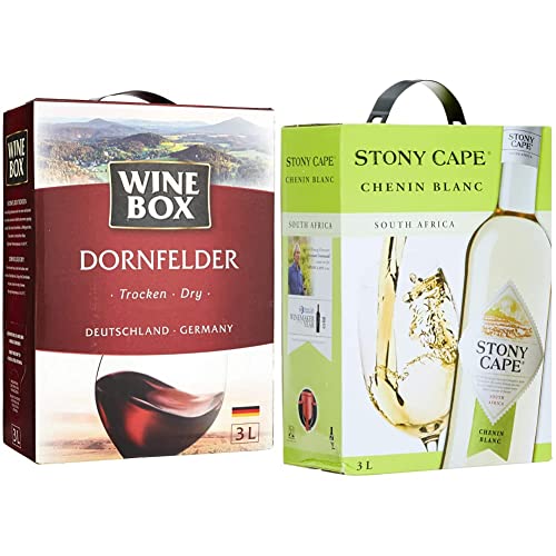 Wine Box Dornfelder Landwein Rhein trocken Bag-in-Box (1 x 3 l) & Stony Cape Chenin Blanc Südafrika trocken Bag-in-Box (1 x 3 l) von WineBox