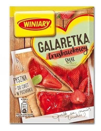 Winiary Götterspeise mit Erdbeergeschmack, 22er Pack (22 x 71 g) von Winiary