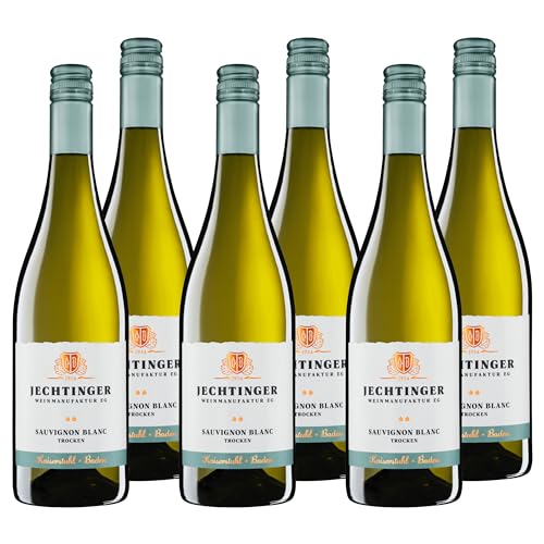 Jechtinger Sauvignon Blanc QbA trocken - Weißwein trocken, fruchtig im Geschmack - Badischer Wein, Anbaugebiet Kaiserstuhl (6 x 0,75 l) von Winzergenossenschaft Jechtingen-Amoltern am Kaiserstuhl eG