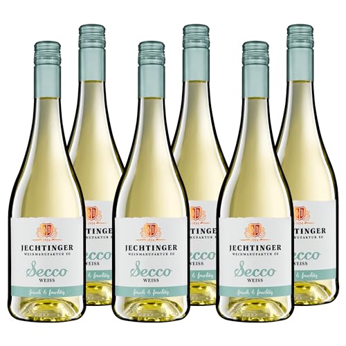 Jechtinger Secco Perlwein weiß - leichte Sekt-Alternative fein-herb, prickelnd, fruchtig und erfrischend - für viele Gelegenheiten (6 x 0,75l) von Jechtinger Weinmanufaktur eG