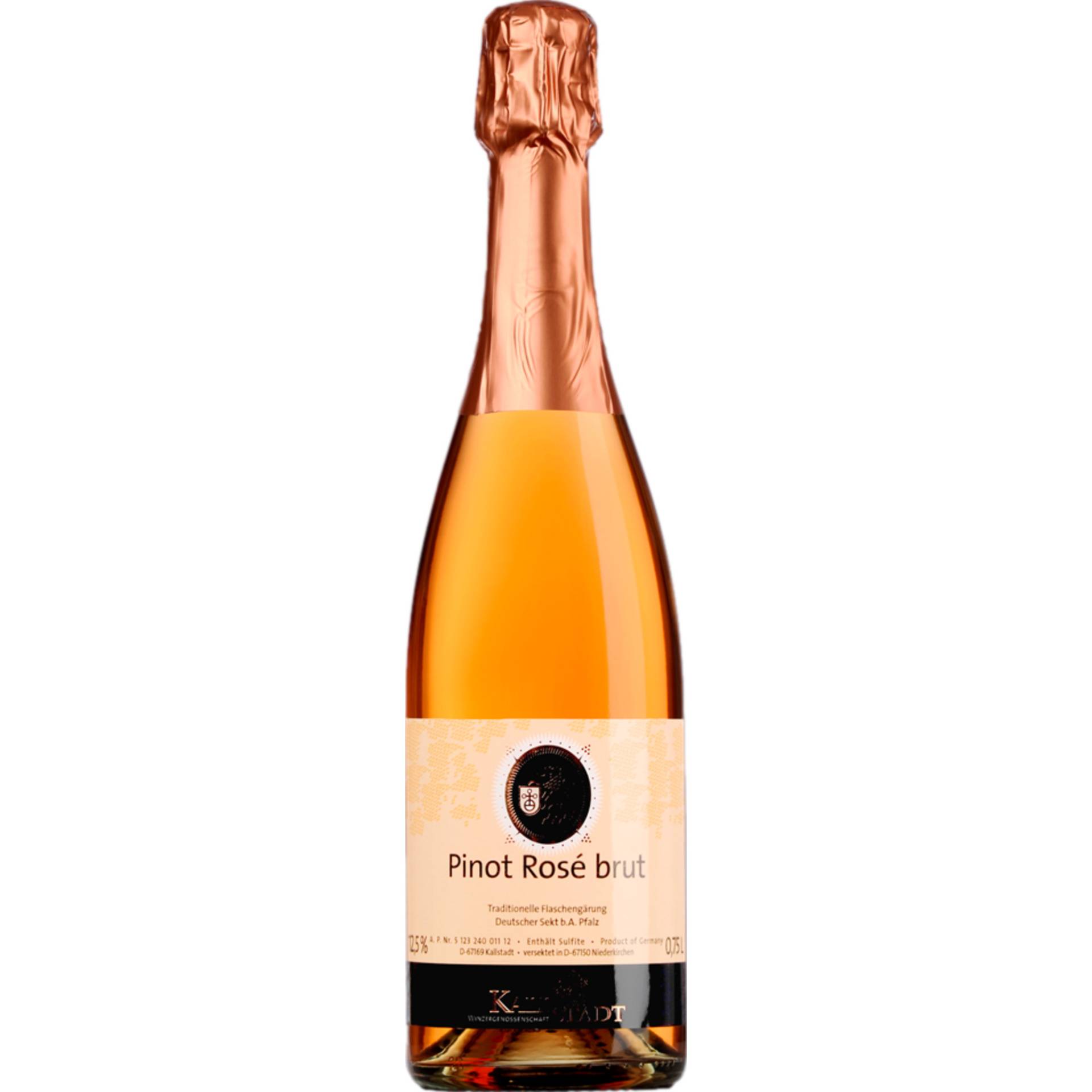 Kallstadt Pinot Rosé Sekt, Brut, Pfalz, Pfalz, 2020, Schaumwein von Winzergenossenschaft Kallstadt eG, Weinstr. 126, 67169 Kallstadt