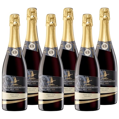 Hex vom Dasenstein Pinot Noir Sekt trocken - sehr eleganter roter Sekt mit Noten von Beeren und Kirschen, fein prickelnd, zart und süße Anklänge - Badischer Sekt, Anbaugebiet Ortenau (6 x 0,75 l) von Winzerkeller Hex vom Dasenstein