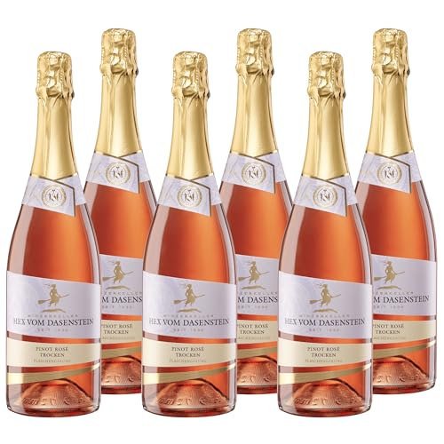 Hex vom Dasenstein Pinot Rosé Sekt trocken - elegant, erfrischend, feinfruchtig und lebendig mit animierendem Erdbeerduft - Badischer Sekt, Anbaugebiet Ortenau (6 x 0,75 l) von Winzerkeller Hex vom Dasenstein