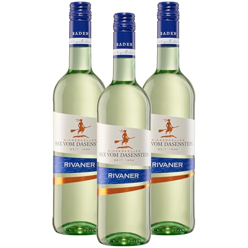 Hex vom Dasenstein Rivaner Weißwein feinherb - Wein frisch & fruchtig mit Aromen nach Ananas, Maracuja & Holunderblüten, Qualitätswein aus der Ortenau (3 x 0,75l) von Winzerkeller Hex vom Dasenstein