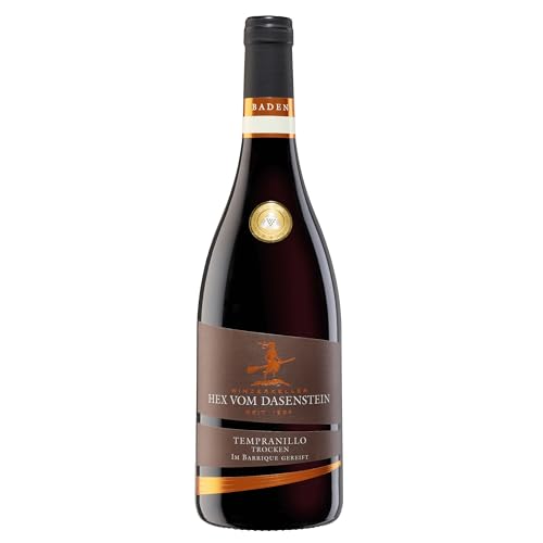 Hex vom Dasenstein Rotwein Tempranillo BARRIQUE Qualitätswein trocken - kraftvoller Rotwein, im Barrique vollendet für eine besondere Note - Badischer Wein, Anbaugebiet Ortenau (1 x 0,75 l) von Winzerkeller Hex vom Dasenstein