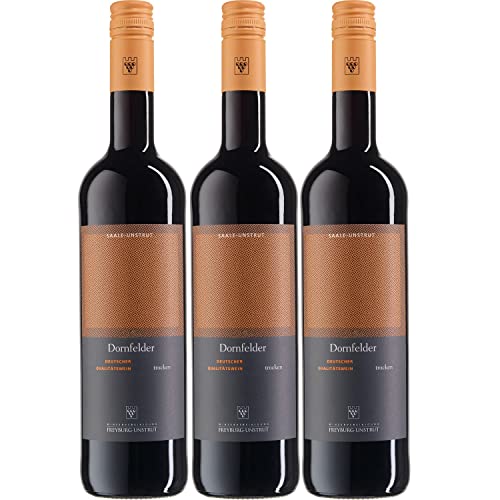 WV Freyburg-Unstrut Dornfelder Rotwein Wein trocken Deutschland I Visando Paket (3 x 0,75l) von Winzervereinigung Freyburg-Unstrut