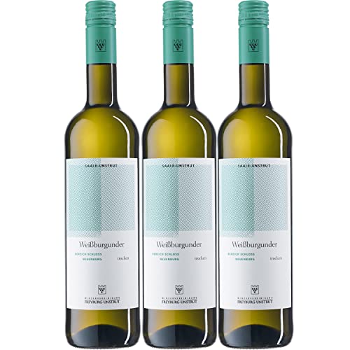 WV Freyburg-Unstrut Weissburgunder Weißwein Wein trocken Deutschland I Visando Paket (3 x 0,75l) von Winzervereinigung Freyburg-Unstrut