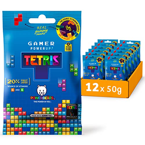 Powerbeärs Gamer Gummies - 12x50g Gummibärchen in Tetris-Formen - Gummibären mit 20% Fruchtsaft und Vitaminen, 8 fruchtige Geschmacksrichtungen von Wir sind natür