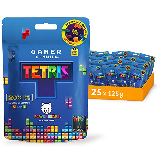 Powerbeärs Gamer Gummies - 25x125g Gummibärchen in Tetris-Formen - Gummibären mit 20% Fruchtsaft und Vitaminen, 8 fruchtige Geschmacksrichtungen von Wir sind natür